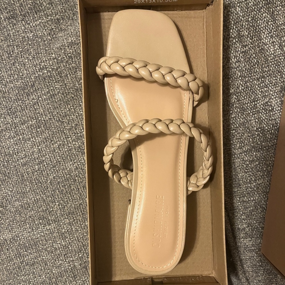 CUSHIONAIRE Women's Nestar braided low block heel sandal +Memory Foam